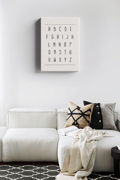 Minimalist Alphabet Canvas in interior