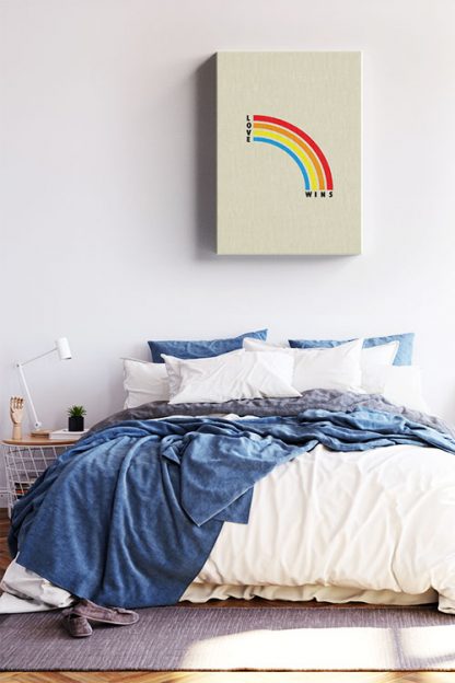 Love wins rainbow Canvas in interior