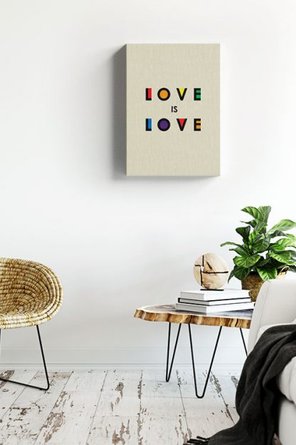 Love is Love Canvas in interior