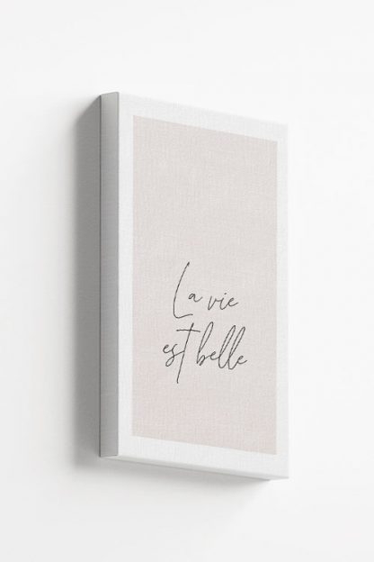 La vie est bell neutral tone Canvas