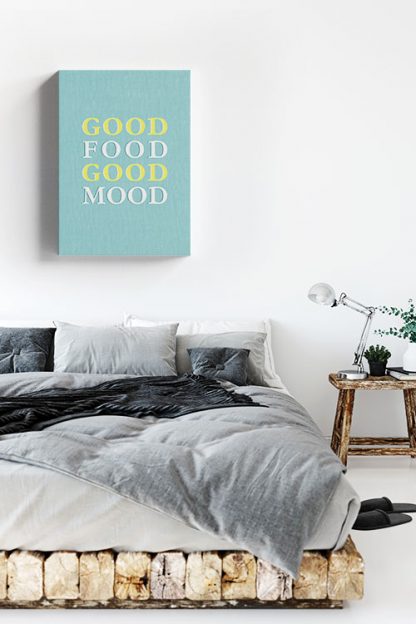 Good food good mood Typography Canvas in interior