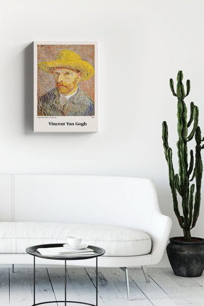 Self-Portrait with a Straw Hat Canvas in interior