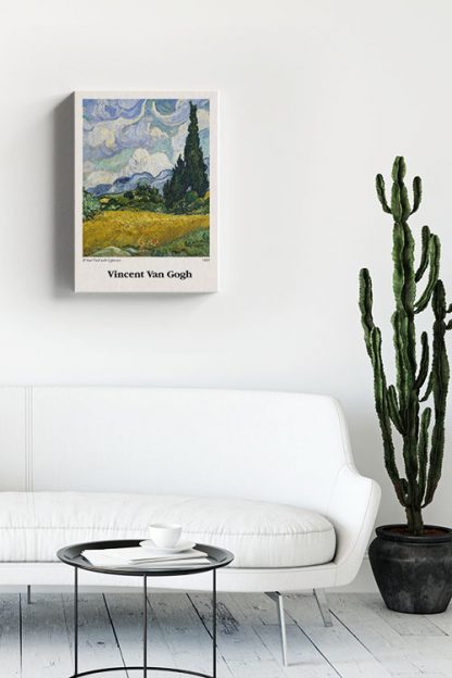 Wheat Field with Cypresses Canvas in interior