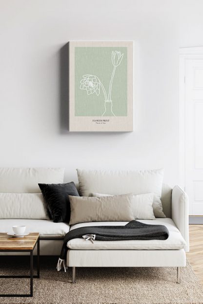 Flower Print Art of lines canvas in Interior