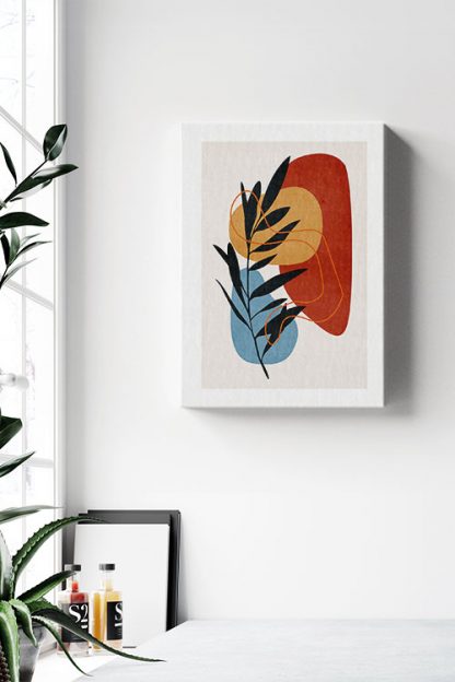 Leaf and abstract shape No2 canvas in Interior