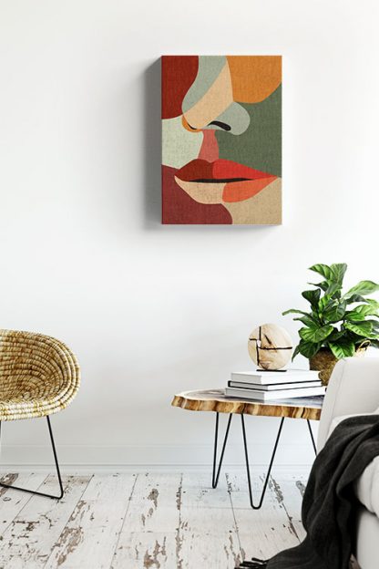 Illustrated abstract woman Canvas in interior