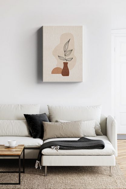 Neutral Boho Illustration 1 Canvas in interior