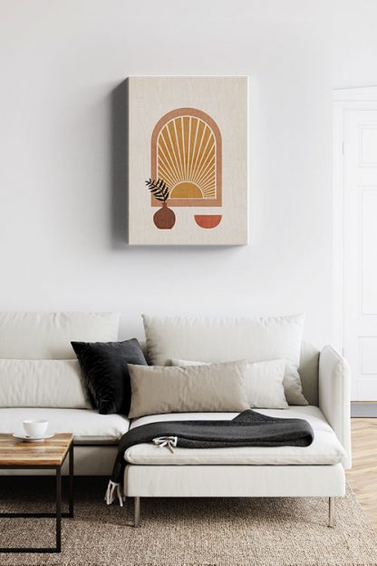 Neutral Boho Illustration 2 Canvas in interior