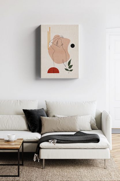 Neutral Boho Illustration 3 Canvas in interior