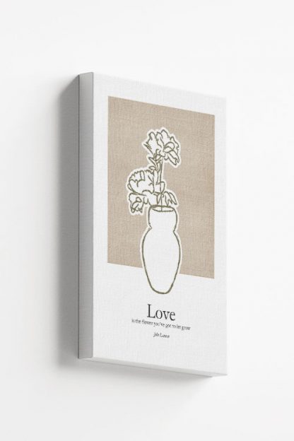 Love flower vase canvas