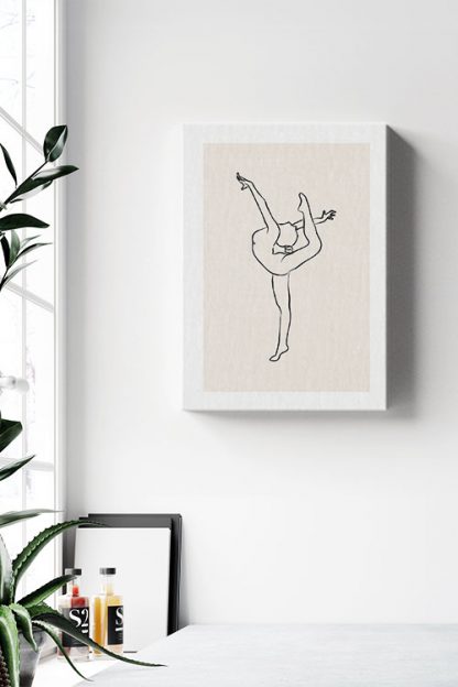 Ballerina line art 1 canvas in interior