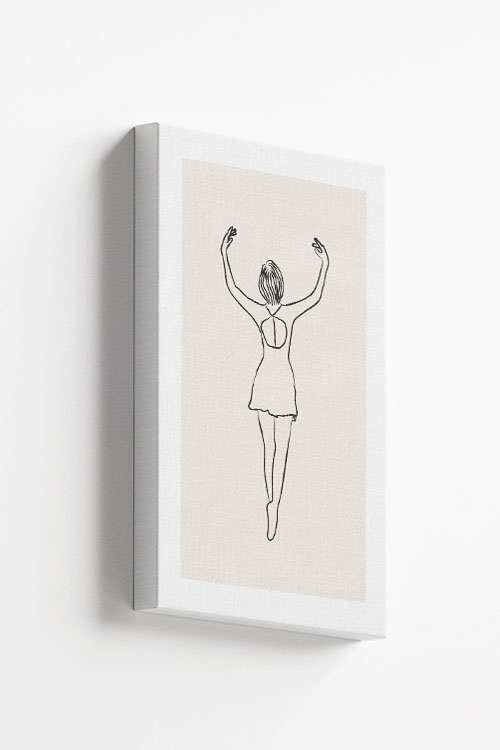 Ballerina line art 3 canvas