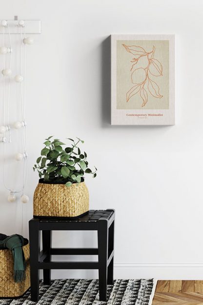 Evergreen tree canvas in interior