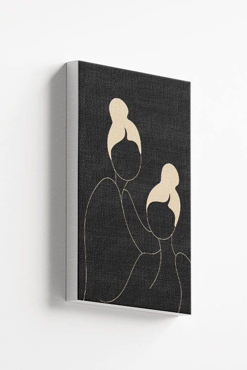 Abstract line female fashion posing Canvas