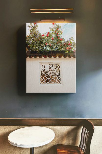 Red Camelia Garden Canvas