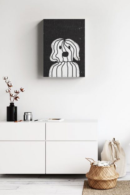 Sad dog canvas