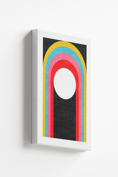 Memphis art half rainbow arc canvas