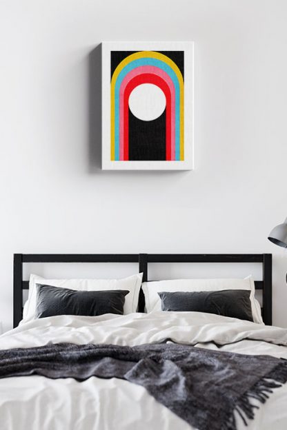 Memphis art half rainbow arc canvas