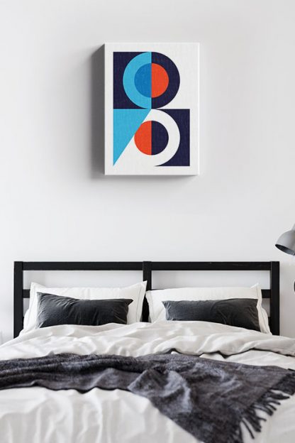 Memphis art whole and half circles canvas