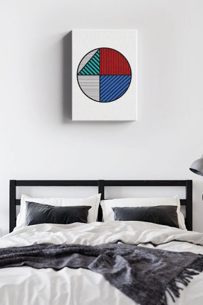 Memphis art lined circle canvas