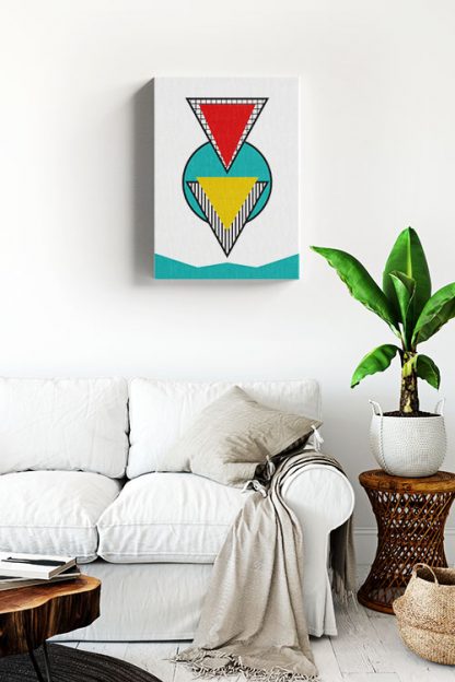 Memphis art lined circle and triangle canvas