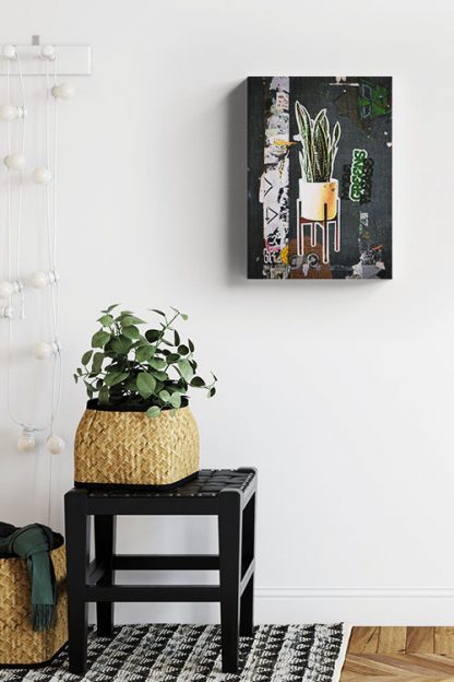 Artistic Graffiti Plants Canvas