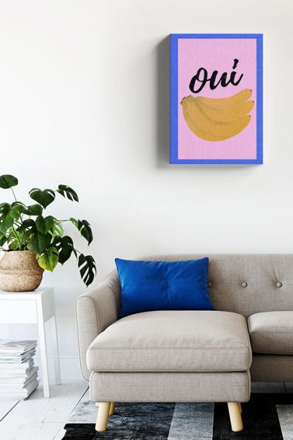 Speak French Oui Canvas in interior