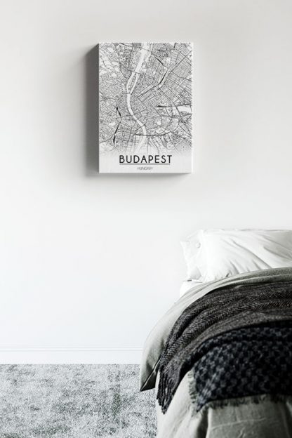 Budapest Map Line Art Canvas