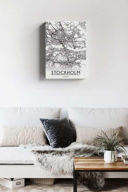 Stockholm Map Line Art Canvas