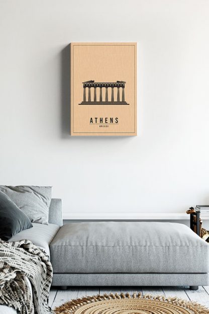 Minimal Athen Greece Canvas