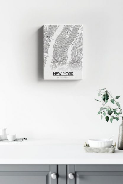 New york map line art Canvas