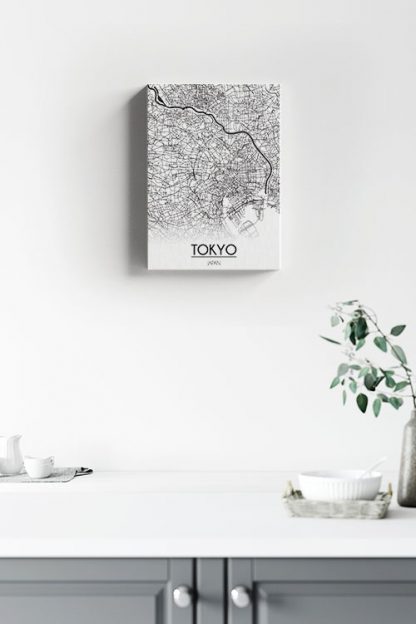 Tokyo map line art Canvas