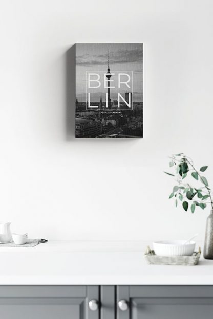 Berlin B&W Typo Canvas