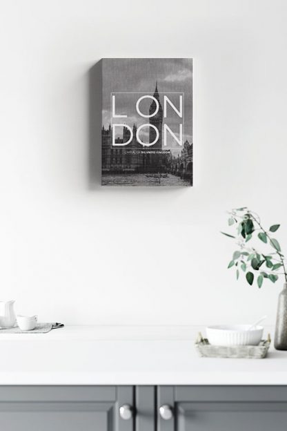 London B&W Typo Canvas