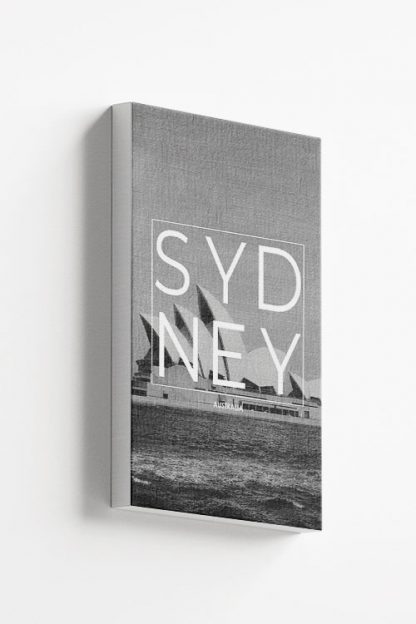 Sydney B&W Typo Canvas