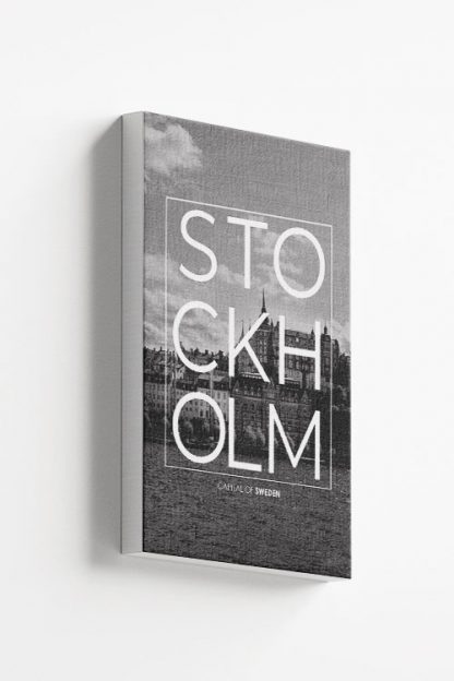 Stockholm B&W Typo Canvas