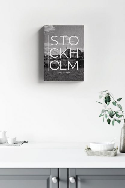 Stockholm B&W Typo Canvas