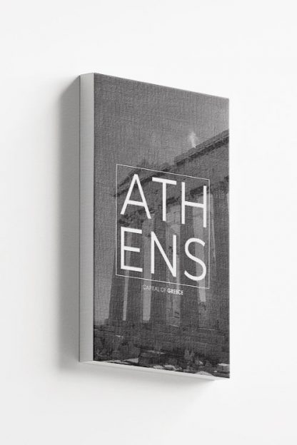 Athens B&W Typo Canvas