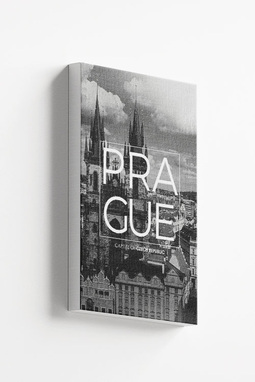 Prague B&W Typo Canvas