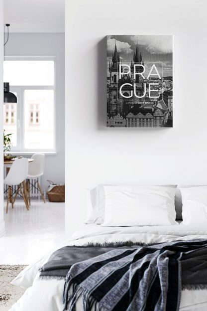 Prague B&W Typo Canvas