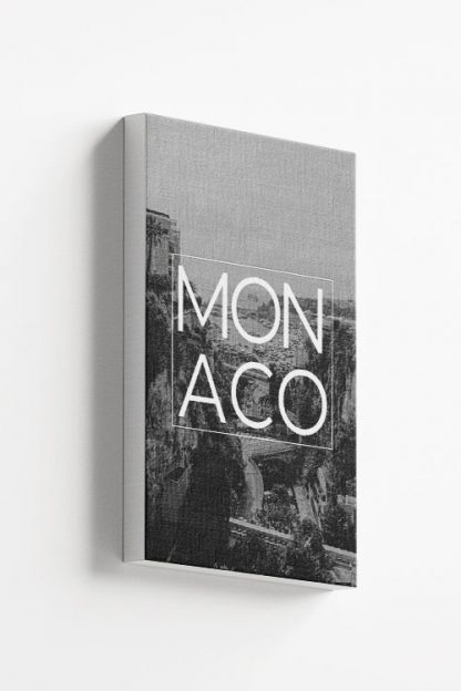 Monaco B&W Typo Canvas