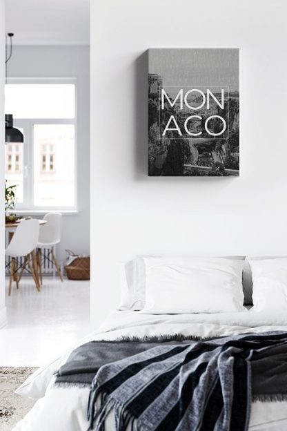 Monaco B&W Typo Canvas