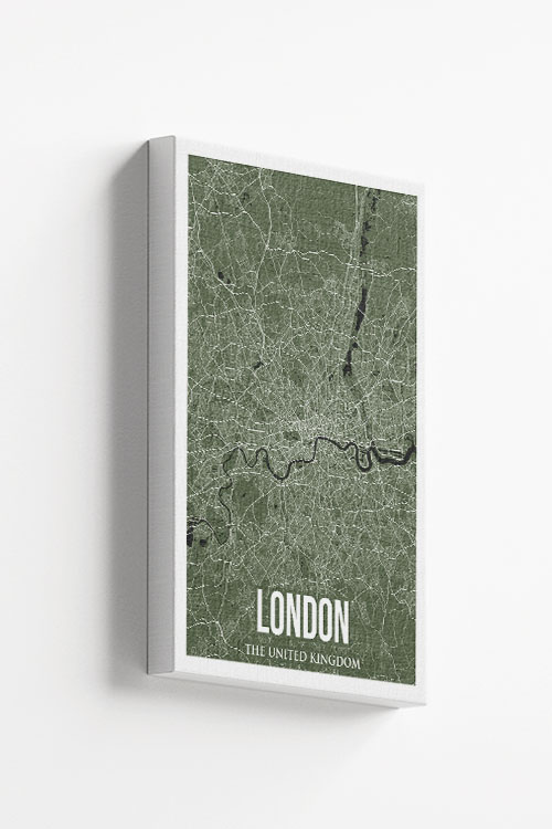 London Colored City Map Canvas