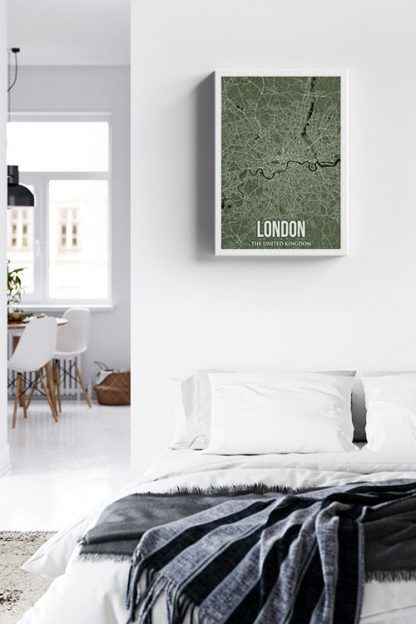 London Colored City Map Canvas