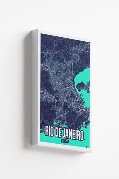 Rio De Janeiro Colored City Map Canvas