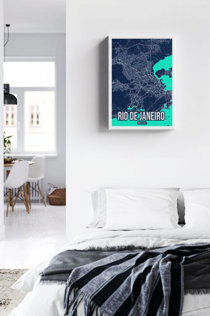 Rio De Janeiro Colored City Map Canvas