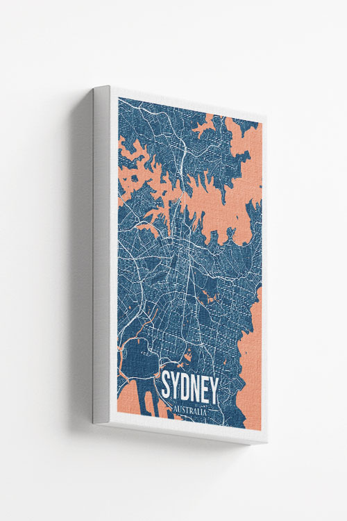 Rio Sydney Colored City Map Canvas