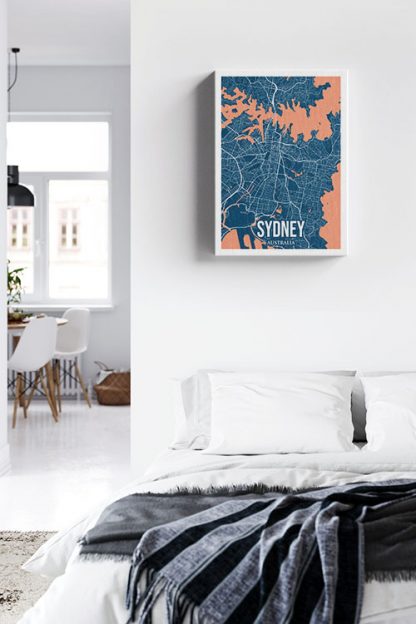 Rio Sydney Colored City Map Canvas