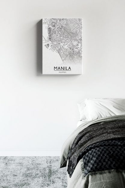 Manila Map Line Art Canvas