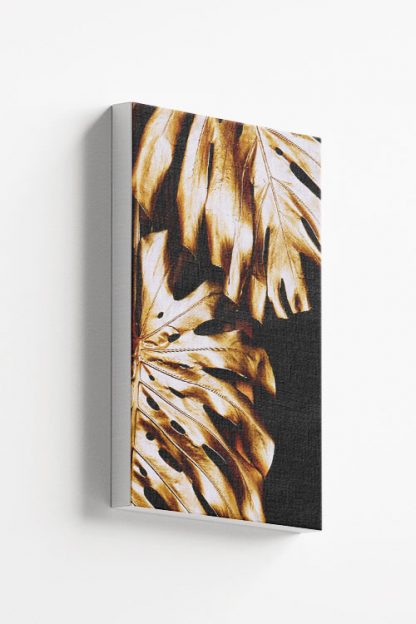 Golden tropical leaves Canvas